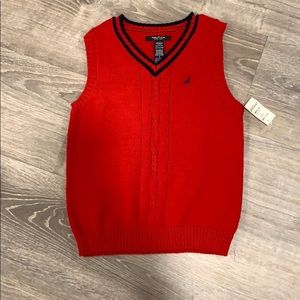 Nautical size 7 NWT red with navy sweater vest